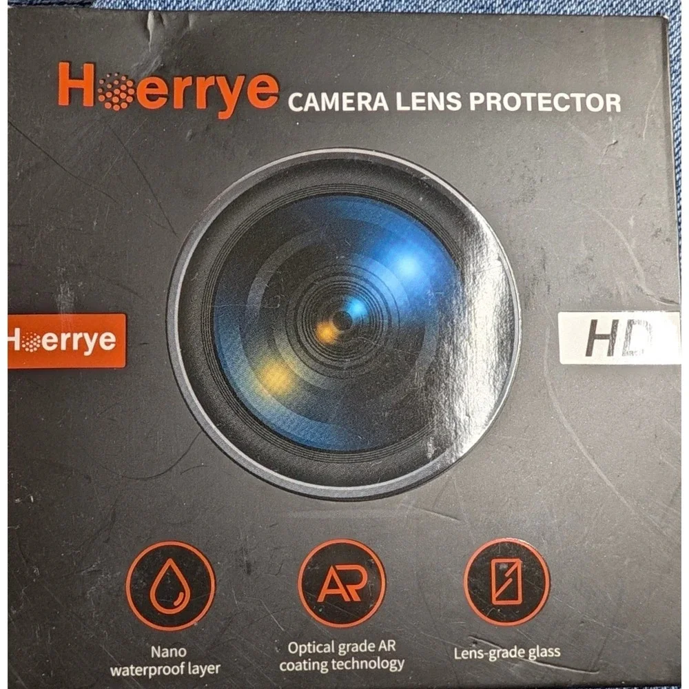 Hoerrye HD Camera Lens Protector for iPhone Case Friendly Black 3M Adhesive